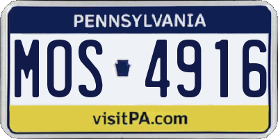 PA license plate MOS4916
