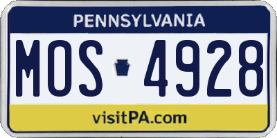 PA license plate MOS4928