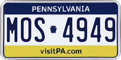 PA license plate MOS4949