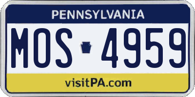 PA license plate MOS4959