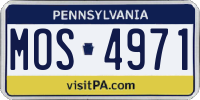 PA license plate MOS4971