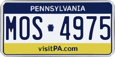 PA license plate MOS4975