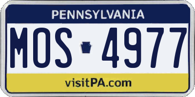 PA license plate MOS4977