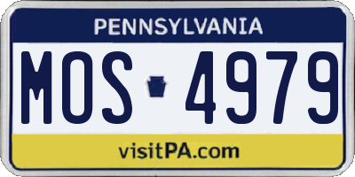 PA license plate MOS4979