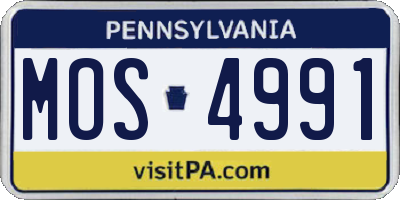 PA license plate MOS4991