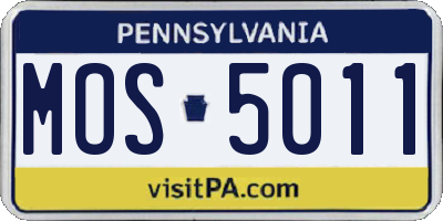 PA license plate MOS5011