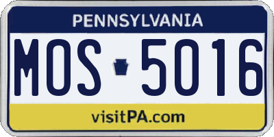 PA license plate MOS5016