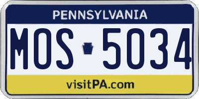 PA license plate MOS5034