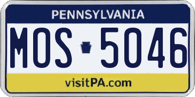 PA license plate MOS5046