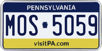 PA license plate MOS5059
