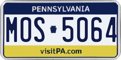 PA license plate MOS5064