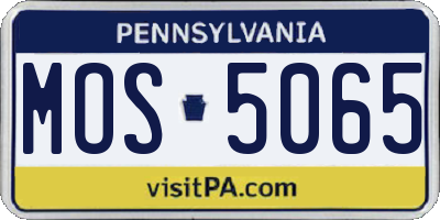 PA license plate MOS5065