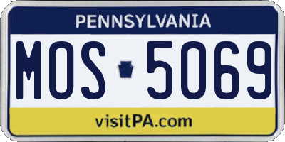 PA license plate MOS5069