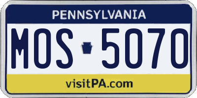 PA license plate MOS5070