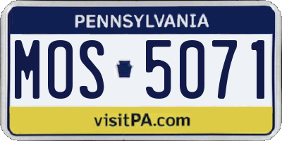 PA license plate MOS5071