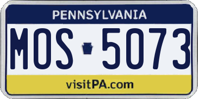 PA license plate MOS5073