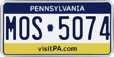 PA license plate MOS5074