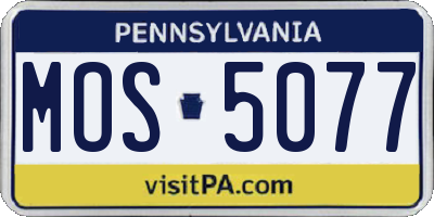PA license plate MOS5077