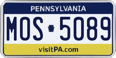 PA license plate MOS5089