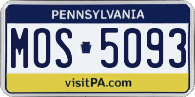 PA license plate MOS5093