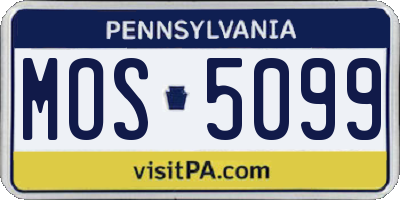 PA license plate MOS5099