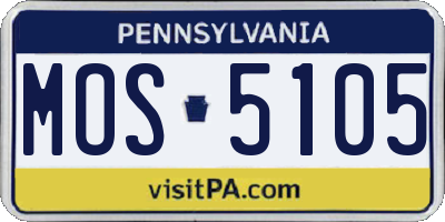 PA license plate MOS5105
