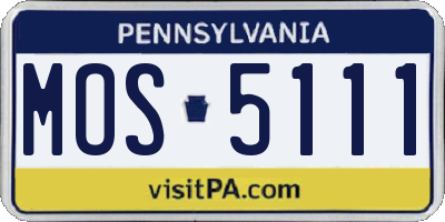 PA license plate MOS5111