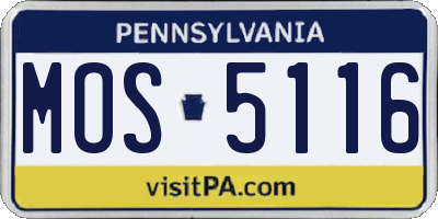 PA license plate MOS5116
