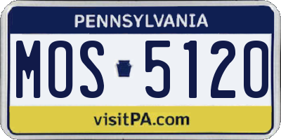 PA license plate MOS5120