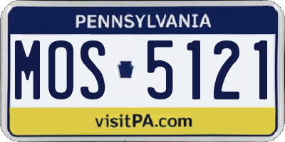 PA license plate MOS5121