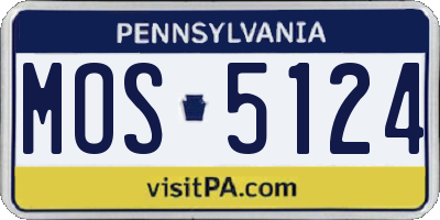 PA license plate MOS5124