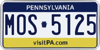 PA license plate MOS5125