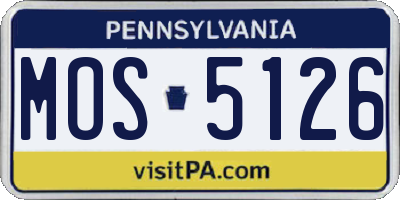 PA license plate MOS5126