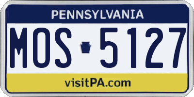 PA license plate MOS5127
