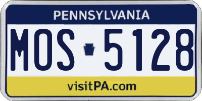 PA license plate MOS5128