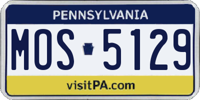 PA license plate MOS5129