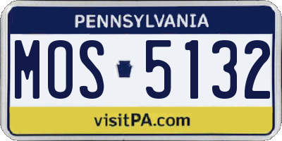 PA license plate MOS5132