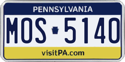 PA license plate MOS5140
