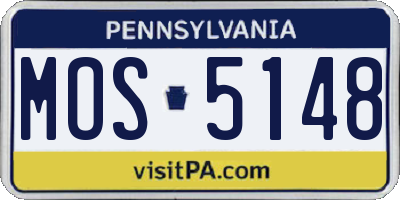 PA license plate MOS5148