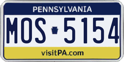 PA license plate MOS5154