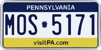 PA license plate MOS5171