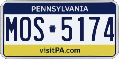 PA license plate MOS5174
