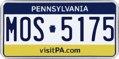 PA license plate MOS5175