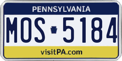 PA license plate MOS5184