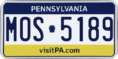 PA license plate MOS5189
