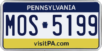 PA license plate MOS5199