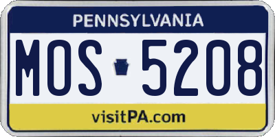 PA license plate MOS5208