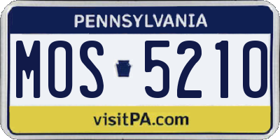 PA license plate MOS5210
