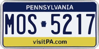 PA license plate MOS5217