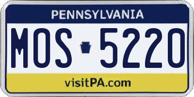 PA license plate MOS5220